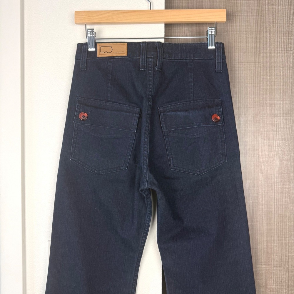 Grey Ant Dark Wash Flare Wide Leg Jeans 70s Bell Bottom High Waisted Size 4 - Picture 6 of 9